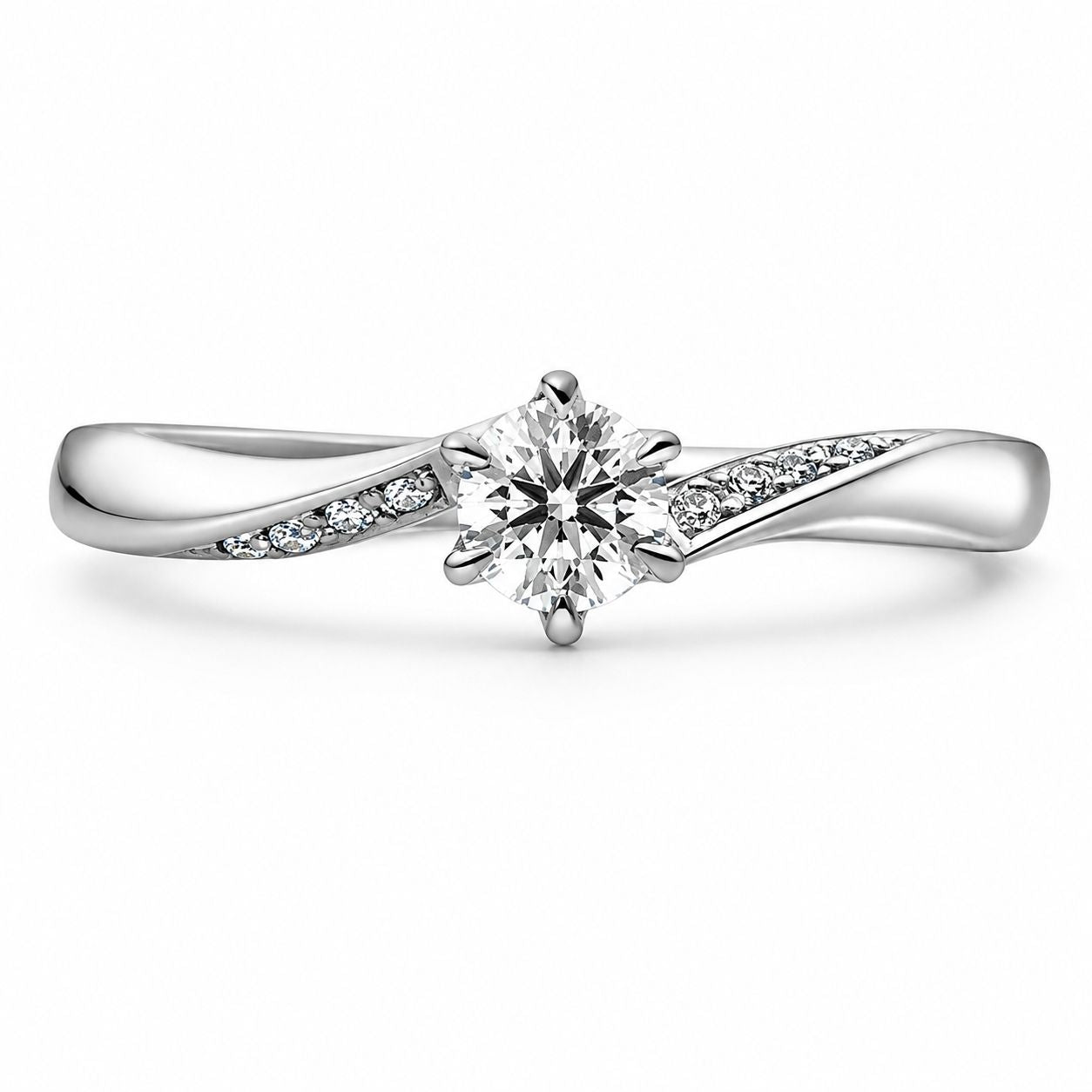 Zircon Solitaire Twist Ring