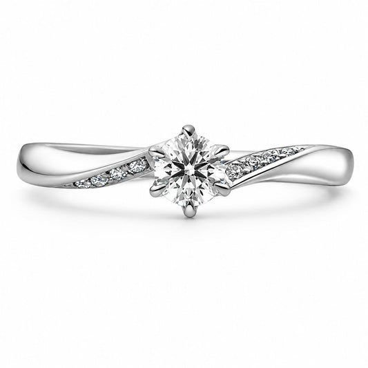 Zircon Solitaire Twist Ring