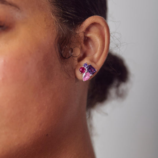 Multicolor Zircon Stud Earrings