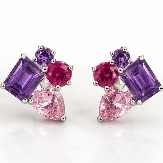 Multicolor Zircon Stud Earrings