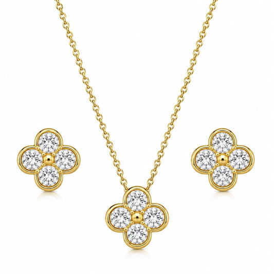 Clover Moissanite Diamond Jewelry Set