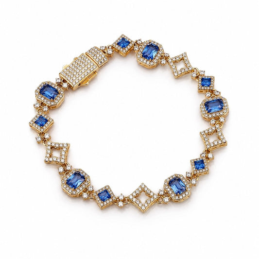 Luxury Sapphire Geometric Link Bracelet