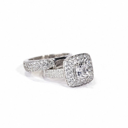 Zircon Halo Ring Set