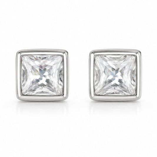 Princess-Cut Zircon  Stud Earrings