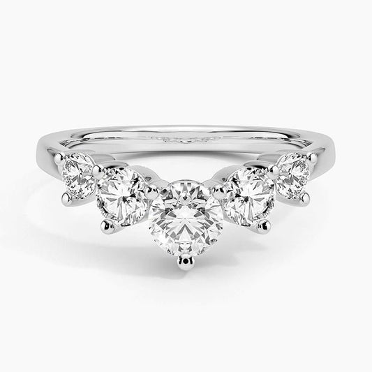 Moissanite Diamond Five-Stone Ring