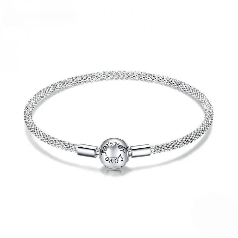 Silver Mesh Charm Bracelet
