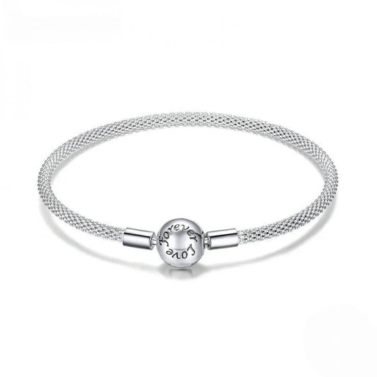 Silver Mesh Charm Bracelet